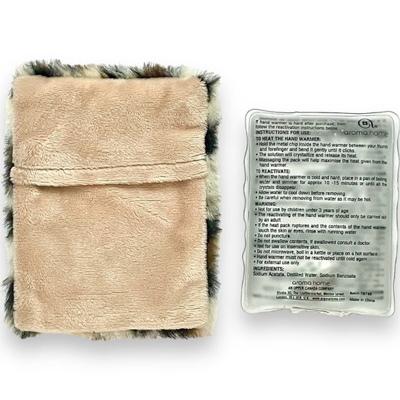 🆕 Set of 2: FAUX FUR HAND WARMER w/ REUSABLE HEAT GEL PACK for MITTENS POCKETS - Picture 3 of 10